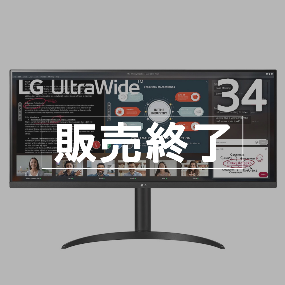 【販売終了】LG 液晶ディスプレイ 34型 IPSウルトラワイドモニター　34WP550-B